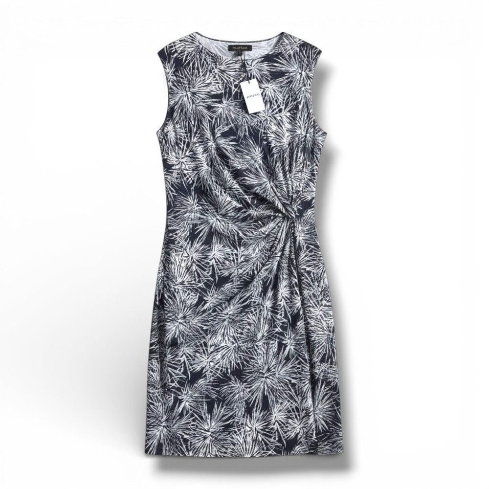 Whistles‎ "Isabella" Iris Print Draped Dress Size 10 NEW